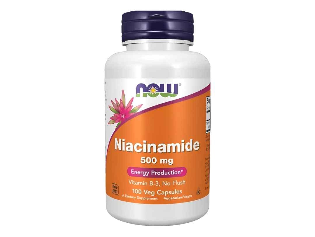 Niacinamida Vit B 3 500mg Now Foods Niacinamide 100 Veg Caps Sabor Sem sabor