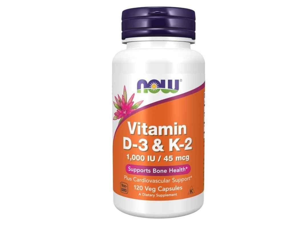 Now Foods Vitamin D 3 & K 2, 120 Vegetable Capsule (2 Pack)
