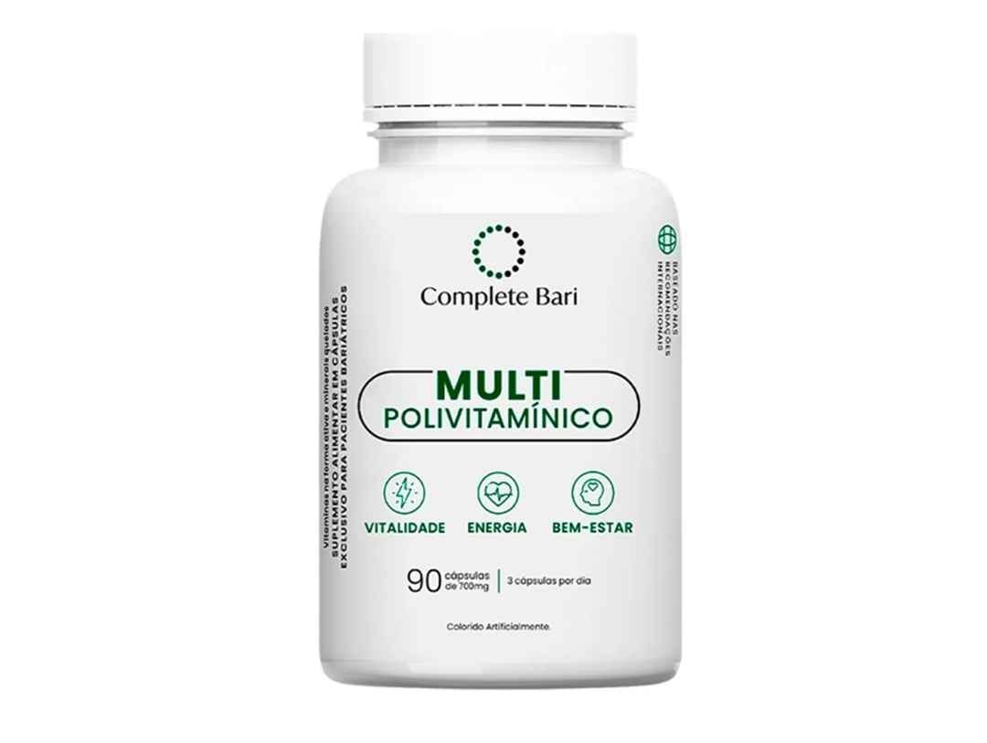 Suplemento Polivitamínico 23 Nutrientes de Máxima Absorção com Vitaminas ativas e Minerais Quelados 90 Capsulas Sem Sabor Complete Bari