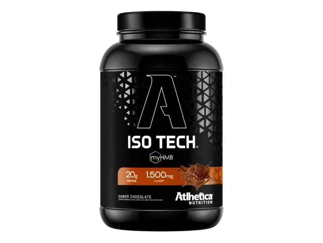 Whey Protein Iso Tech Isolado Com Hmb 900g Atlhetica Sabor Chocolate 11zon